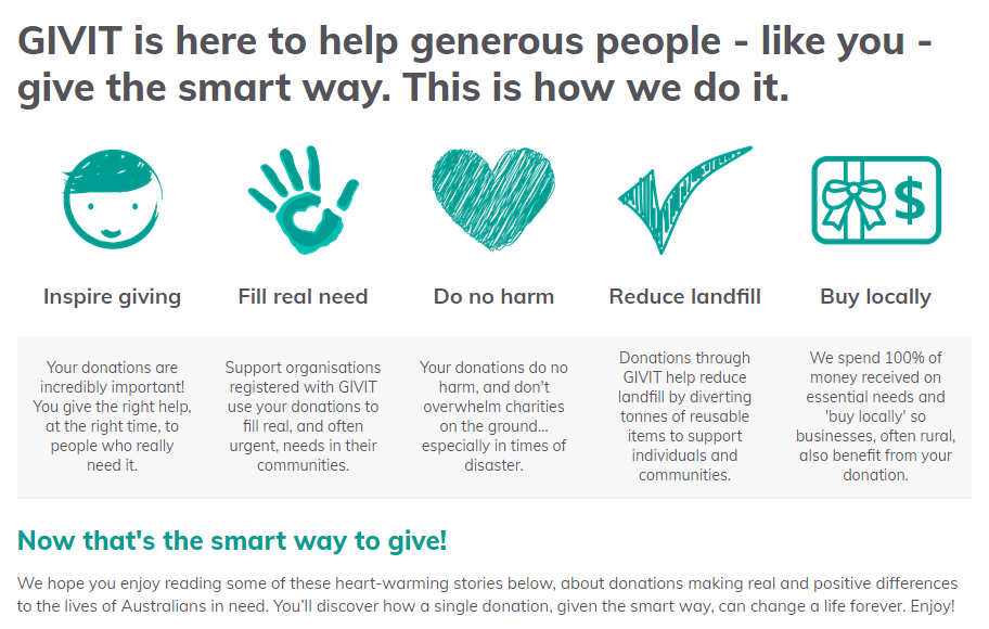 GIVIT is here to help generous people - like you - give the smart way